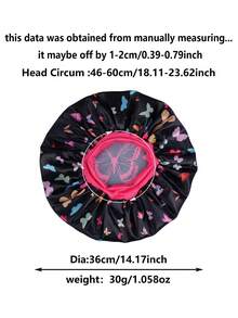 1 chiếc mũ ngủ bằng satin, thích hợp sử dụng hàng ngày, có thể dùng làm quà tặng cho bạn bè và gia đình. - màu đen - Xem 4