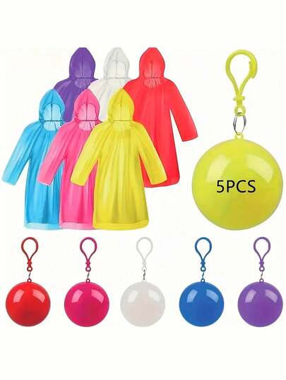 One Color Randomly Selected. Portable Raincoat Ball, A Must-Have For Carrying Rain. Disposable Thickened Raincoat Compression Ball. Mini Raincoat Portable Ball, Convenient To Carry On A Keychain.