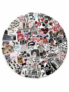 100pcs Y2K Aesthetic Dark Style Stickers, Y2K Downtown Stickers, Y2K Gifts, Retro Stickers, 90s Stickers, Waterproof Vinyl Stickers For Envelopes, Water Bottles, Computers, Laptops, Phones, Luggage, Notebooks, Fridges, Etc. - B - View 11