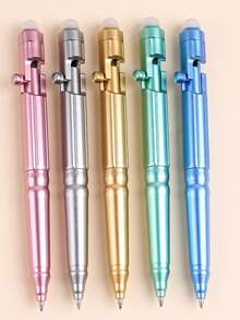 4pcs Creative Erasable Pen With Gun Trigger Design, Mechanical Pencil For Students, Bullet Sniper Ballpoint Pen With Blue Refill, School & Office Supplies, Back To School Essential - Multicolor - View 2
