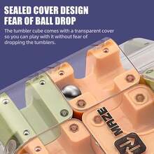 3D Rolling Ball Maze Cube, Large Labyrinth 3D Puzzle Maze Cubes, Puzzle Mazes Cube, Engaging Brain Teaser Toy, Helps Relieve Stress And Cultivate Logical Thinking (Blue) - 1 - 查看 3