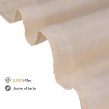 Juego de Sábanas de Microfibra Premium Tipo Satén Suaves y Frescas con Bolsillo Profundo para Cama Individual Matrimonial Queen King Incluye Sábana de Cajón Sábana Plana y Fundas de Almohada - Beis - Ver 5