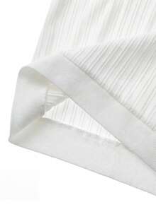 男士复古风格旧硬币美学轻薄半透明条纹长袖polo衫，拉链前襟设计，四季皆宜的百搭休闲风格 - 白色 - 查看 8