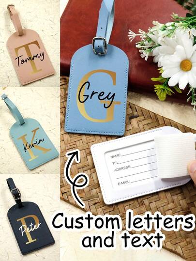 Etiqueta de equipaje personalizada con nombre, etiqueta de equipaje de cuero personalizada, accesorios de viaje personalizados, regalo de viaje único, regalo de dama de honor para amigos, portátil, recuerdo de boda