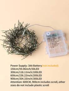 50/100/200/300 LED Firecracker String Lights, Battery Powered, Suitable For Indoor Parties And Christmas Trees (Batteries Not Included), Great For Thanksgiving And Holidays, Holiday Decor, Indoor Lighting, Fairy Lights, Battery Operated Lights, Decorative Lighting, Home Decor - Multicolor - View 11