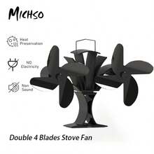 MICHSO Heat Powered Stove Fan, Silent Dual Blade Wood Stove Fan, Suitable For Fireplace, Home Heating Air Circulation In Winter - Multicolor - View 7