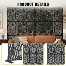 Pantalla de Privacidad Metálica de 74" Alto x 47.2" Ancho con Soporte, Panel Divisor de Habitación Decorativo Exterior, Partición de Patio Libre para Terraza, Balcón y Jardín, Uso Dual Interior y Exterior - Estilo3 - Ver 4