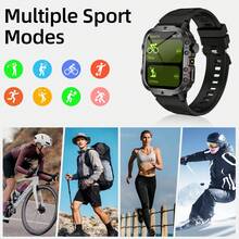 Relógio inteligente com tela de alta definição, unissex, compatível com chamadas Bluetooth, monitoramento de frequência cardíaca, lembretes, controle de música, previsão do tempo, lanterna, pedômetro e calculadora. Ideal para esportes e uma ótima opção de presente. - Multicolorido - Ver 2