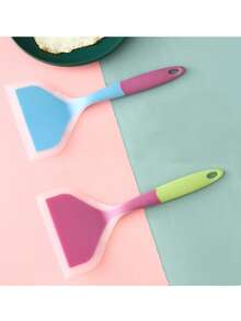 1个半透明宽口硅胶铲，玉形铲，耐高温不粘锅，多用途 - 煎饼、炒菜、煎蛋，厨房小工具 - 彩色 - 查看 10