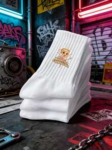 山海经主题卡通中筒袜，柔软透气，吸汗防臭，男女皆宜。新颖设计，街头朋克风格，穿着舒适。春秋新品。山海经系列男女袜，适合日常穿着、聚会、开学季及新年送礼。 - 彩色 - 查看 4