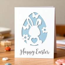 Creative Easter Bunny Metal Cutting Dies, DIY Scrapbooking Album And Embossing Stencil, Greeting Card Making Tool, Card Paper Cutting Crafts ,Gift Card Making Template Die Cuts. - Silver - View 8