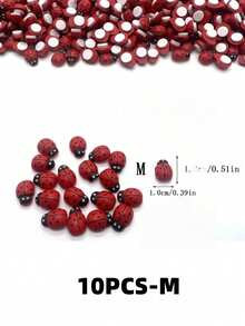 【花园装饰套装】50/20/10个不同尺寸树脂瓢虫摆件 - 适用于微缩景观、多肉植物盆栽、庭院及室内/室外场景 - 创意工艺品 - 彩色 - 查看 10