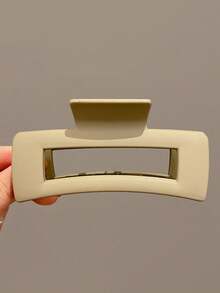 4pcs/1pc 10.3cm/4.05in French Style Black, White, Khaki, Brown Square Plastic Hair Clips, Fashionable, Versatile, High-End, Elegant, Simple, Solid Color Hair Accessories Suitable For Daily, Casual, Party, Commute, Vacation, Ponytail, Bun, Washing Face, Makeup, Outfit Matching Elegant Hair Claws Women Hair Claws Causal Hair Clutch - Multicolor - View 8