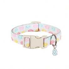 1件复活节卡通笑脸、胡萝卜、彩蛋、兔子主题宠物项圈，配有快拆安全扣，耐用透气，带兔子吊坠，适合小型/中型/大型犬，是幼犬生日礼物、宠物节日装扮、遛狗配件、宠物主人节日礼物的理想之选。 - 白色 - 查看 6