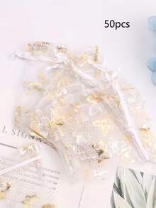 20/50/100PCS Organza Bag Butterfly Design Wedding Pouches Jewelry Packaging Bags - Multicolor - View 9
