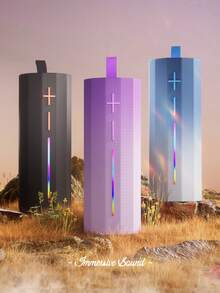 REMAX Dual 4.5" Bass Portable Bluetooth Speaker With Dynamic RGB Lights, 1800mAh Rechargeable Battery, Bluetooth 5.3 With TWS Pairing, TF Card Playback And Hidden Strap For Outdoor, Party, Cycling - WD-12 - View 2
