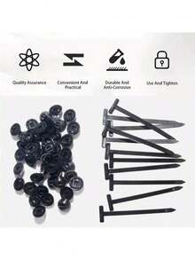 50/100pcs Heavy Duty Self-Locking Cable Ties Fastener Clips With Nail For Car Body UV Protection - Multicolor - View 6