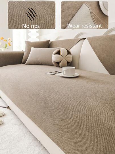 1pc All-Season Sofa Cushion Cover, Modern Minimalist Anti-Slip Sofa Seat Pad, Dust-Proof & Washable Sofa Slipcover, Soft & Fade-Resistant, Pet-Friendly Protector Fits L-Shaped Sofa & 1/2/3/4 Seater Sofa