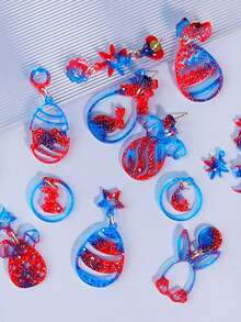 1pc Easter Themed Earring Resin Mold, Rabbit Egg Pendant Silicone Mold, DIY Cute Little Rabbit Pendant Earring Silicone Mold, Easter Egg Pendant Jewelry Drip Mold - White - View 8