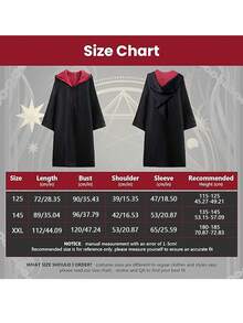 A Magic Wizard Cloak, Unisex Hooded Cloak Suitable For Role-Playing And School Activities, Authentic Wizard/Witch Robe, Advanced Fantasy Costume With Adjustable Hat, Neutral Magic Cloak, Adult Wizard Hooded Cloak Set, Anime Exhibition Role-Playing Costume - Multicolor - View 5