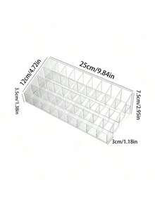 1pc Transparent Lipstick Storage Box, Plastic 24-Slot Lipstick Holder, Cosmetic Organizer Display Case, Acrylic Desktop Display Stand, Suitable For Home, Room And Dorm - Multicolor - View 11