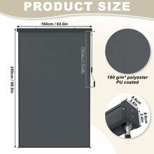 Pionowa żaluzja balkonowa z aluminium, roleta zewnętrzna z mechanizmem korbowym, roleta boczna, ekran prywatności na balkon, taras, ochrona przeciwsłoneczna i ekran prywatności, szaro-antracytowy, 120 x 250 cm/160 x 250 cm/180 x 250 cm - antracyt - Zobacz 3