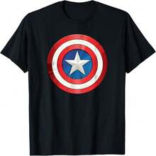 Comics R Clic Captain A Shield Costume T-Shirt - Svart 2 - Visa 1