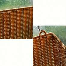 Woven Basket, Multipurpose Rustic Large Capacity Hanging Wall Basket Kitchen Organizer - Camel - View 7