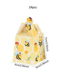 12pcs Creative Bee Gift Boxes Gifts Package Paper Box For Bee Birthday Party BabyShower Wedding Party Decor - Multicolor - View 7