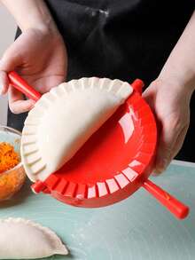 1pc Large Red Plastic Dumpling Mold, Pastry Pressure Mold, Suitable For Baking Tools - Multicolor - View 5