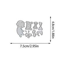 创意婴儿金属切割模具，DIY剪贴簿相册和压花模板，贺卡制作工具，卡片纸切割工艺品，礼品卡制作模板模切。 - 銀色 - 查看 7