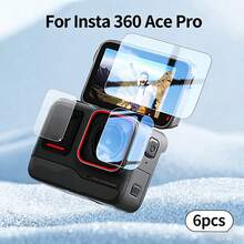 6pcs Tempered Glass Screen Protector + Lens Protector, Compatible With Insta360 Ace Pro Camera, 9H Hardness, Scratch-Resistant - 6pcs - View 1