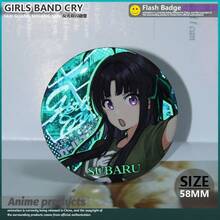 反光“GIRLS BAND CRY”动漫乐队徽章，动漫周边，动漫迷礼物，生日礼物，完美礼物 - 彩色 - 查看 7