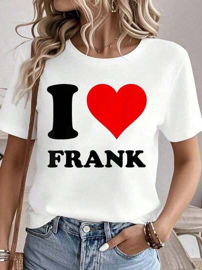 Camisetas gráficas para mujeres, tops de verano, camiseta de cuello redondo% algodón, ropa de mujer, conjuntos de verano para mujeres, camiseta I Love, tops para mujeres, camiseta blanca de verano