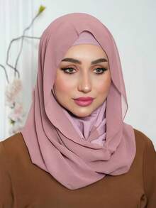 1件装女士纯色拉法帽滑雪面罩颈部保暖弹性头带头巾，透气舒适弹力宽边吸汗防滑多功能运动头饰，简约时尚围巾，带帽雪纺头巾组合 - 多色 - 查看 14