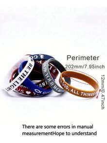 20条圣经经文手链套装，十字架圣经经文硅胶手链套装，散装硅胶手链，耶稣手链，圣经经文设计硅胶手链套装，多色组合，可爱基督教手链，彩色腕带，舒适轻便，适合作为男女宗教礼物、洗礼派对礼物、嘉年华派对礼物、母亲节礼物、毕业礼物 - 彩色 - 查看 3