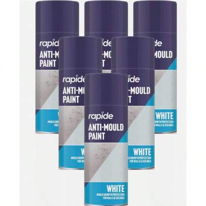 6 X 400ml Rapide Anti-Mould Protective Coating Paint White Finish