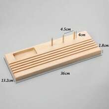 Soporte de regla de madera para coser y acolchar - Soporte de almacenamiento de herramientas de manualidades con ranuras, regla e hilo, para almacenamiento de suministros de costura - D - Ver 3