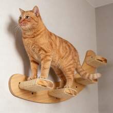 Curved Cat Climbing Shelf, Wall-Mounted Cat Tree For Indoor Cats To Climb And Jump, Includes Screws And Screwdriver, Max Load 12kg (26lb)