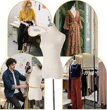 GCCSJ Female Mannequin, Hanging Pants & Skirts Dress Mannequin With Stand, Height Adjustable Torso For Clothing Dress Jewelry Display, Sewing, Silver - 銀色底座 - 查看 9