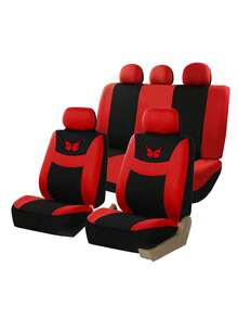 9 delar universella bilsätesöverdrag, heltäckande sätesöverdrag, framsätesöverdrag passar sedan, skåpbil, kompatibel med airbag, innehåller: 2 framsätesöverdrag, 1 ryggstödsöverdrag, 1 baksätesöverdrag, 5 nackstödsöverdrag. 4 delar: 2 framsätesöverdrag, 2 nackstödsöverdrag - Stil A - Visa 18