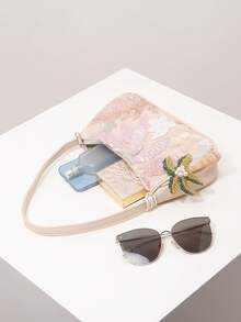 (Họa tiết ngẫu nhiên) Túi đeo vai thêu hoa đính sequin, trang trí thanh lịch cho tiệc tùng/dạ hội/đám cưới, ví nữ sang trọng, quà tặng cho người yêu, quà tặng ngày Valentine. - Nhiều màu - Xem 7