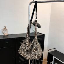 Large Capacity Adjustable Shoulder Bag, Fashionable Leopard Print Crossbody Bag, Campus Student Backpack - Multicolor - View 2