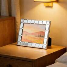 4x6/5x7 Inch Mirror Edged Photo Frame, Cubic 3D Frame, Photo/Artwork Display Stand - Silver - View 5