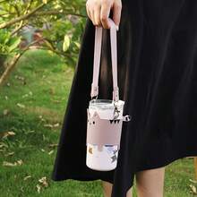 PU Leather Insulated Water Bottle Sleeve With Strap, Suitable For Camping, Hiking, Travel - Multicolor - View 11