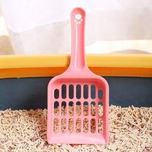 Cat Litter Scoop With Hollow Grid Design: Easy To Filter And Sift. Durable PP Plastic For Cat Waste In A Stylish Pink Color.