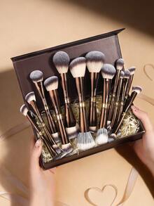 MAANGE 5pcs/13pcs/14pcs/17pcs/22pcs Makeup Brush Set, Includes 14pcs Makeup Brushes + 1pc Makeup Bag + 2pcs Makeup Sponges, Containing Foundation Brush, Blush Brush, Powder Brush, Eyeshadow Brush, Lash Brush, Eyebrow Brush, Lip Brush, Highlighter Brush, Concealer Brush. Makeup Brush Set, Travel Makeup Brush Set, Gift For Women And Girls.