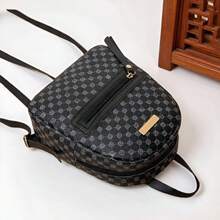 Mini Backpack, Spring/Summer New Versatile PU Printed Small Backpack, Women's Casual Coin Purse Mini Backpack, Fashionable Small Girl Mini Bag - Black - View 5