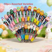 5/10 Easter Pencil Rabbits | Student Rewards, Classroom Rewards, Eggshell Party Gifts, Random Design, Silicone Material - Multicolor - View 12