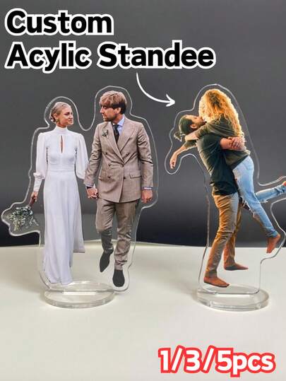 1/3/5pcs, Custom Action Figure Portrait, Custom Digital Portrait Art, Custom Photo Acrylic Plaque, Wedding Keepsake, Custom Acrylic Keepsake, Anniversary Gift, Perfect Souvenir For Special Occasions, Custom Photo Stand, Custom Acrylic Photo Ornaments, Ideal Gifts For Weddings, Birthdays, Multifunctional, Durable, Ornamental, Reusable, Exquisite, Elegant, High-Quality, Colorful, Fashionable